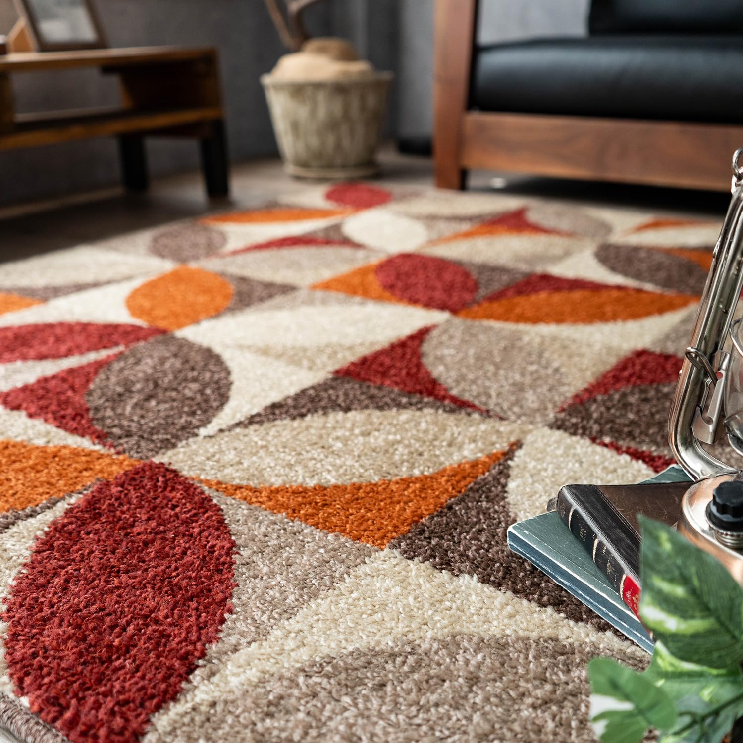 Amazon | サヤンサヤン 幾何学 柄 ブルーメン ラグマット