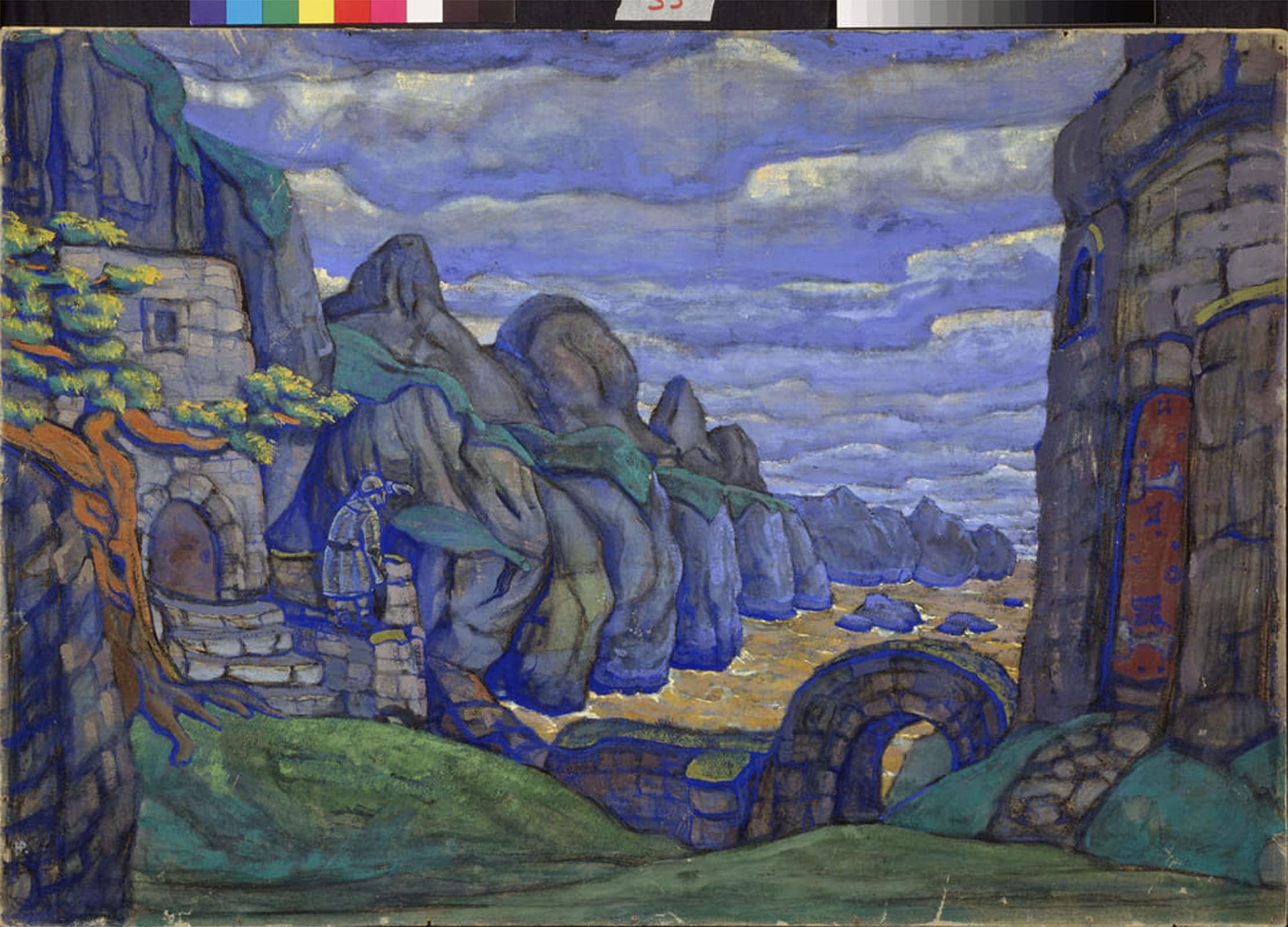 POSTERIIk Vintage Print Pop Art Landscape Artwork Village by Nicholas Roerich Art Prints for Office Home Decor 60x90cm