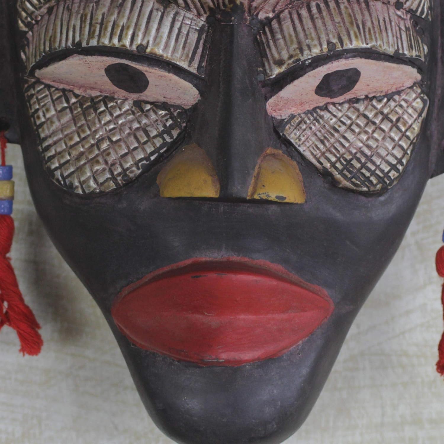 NOVICA Decorative Ghanaian Large Sese Wood Mask, Metallic 'Necessary Wisdom'