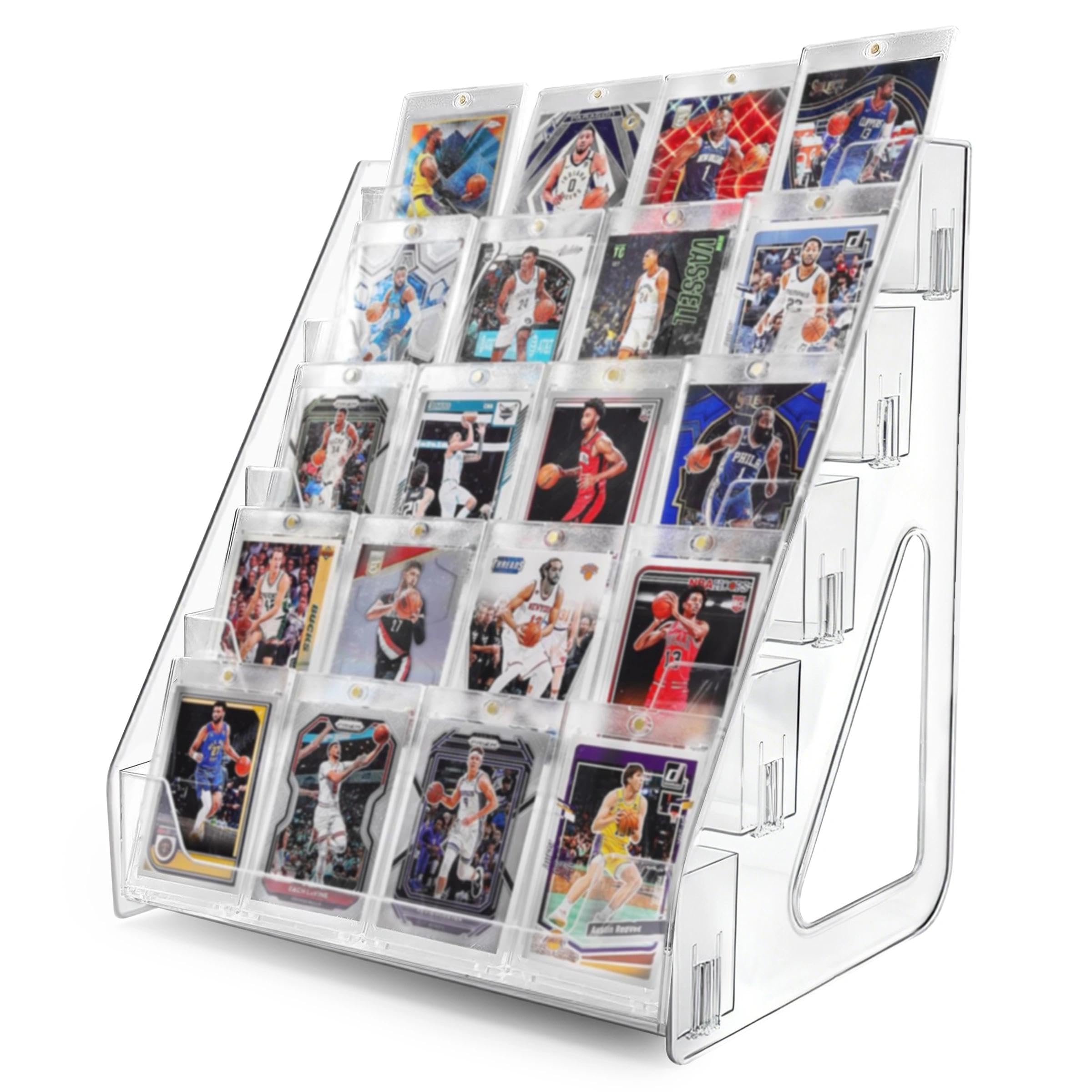 Trading Card Display Stand, 5 Tier Acrylic Holder For Sports Graded Cards