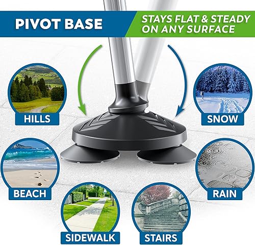 Miniatura 5 de HONEYBULL - Bastón para hombres y mujeres  Se sostiene solo, plegable, punta giratoria, color plateado