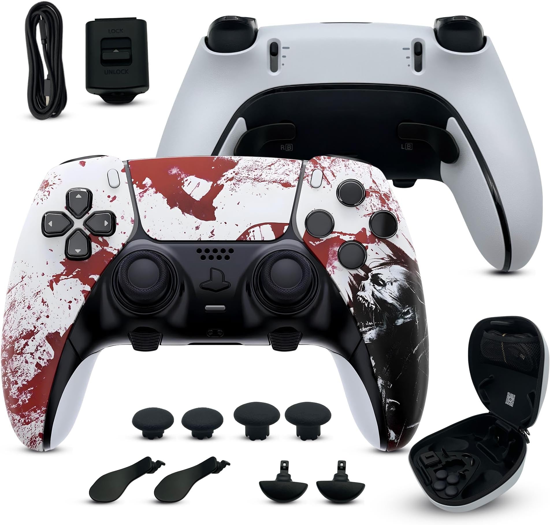 Silent Modz Edge Custom Controllers Compatible with PS5 - Unique Design Custom Wireless Gaming Controller for PlayStation 5, PC & Mobile Gaming with Paddles and Trigger Stops, Handcrafted in USA