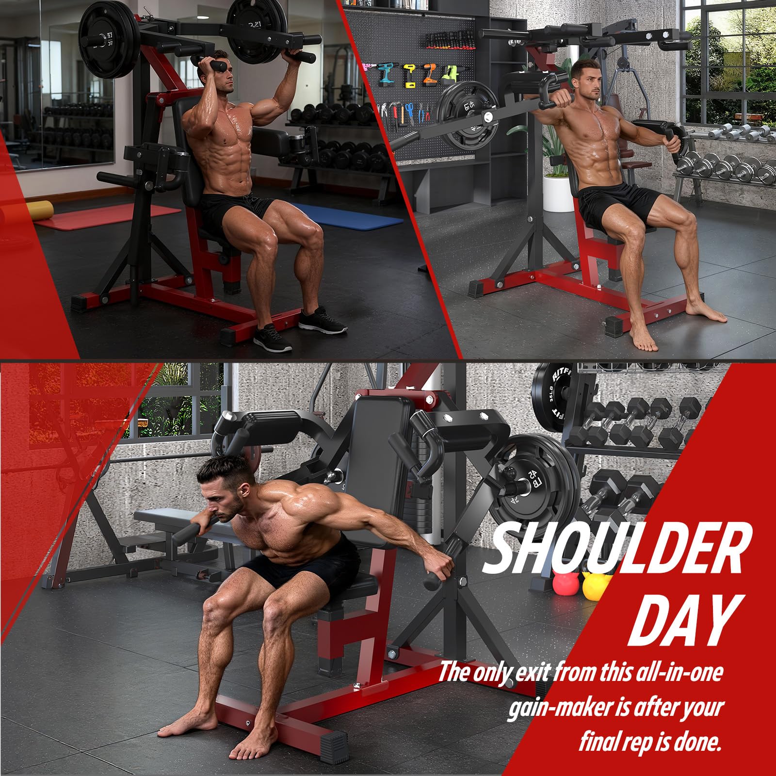 Amazon.com: Deltoid and Shoulder Press Machine & Reverse Fly, 3-in
