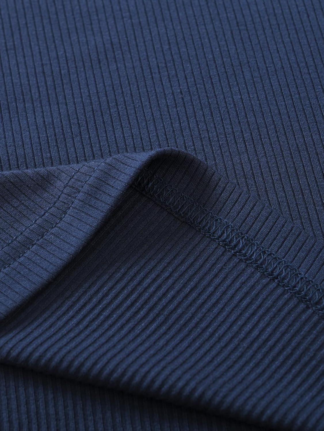 Latuza Women's Rib Knit Pajama Tops Soft Comfy V Neck Sleep Shirt - Image 3