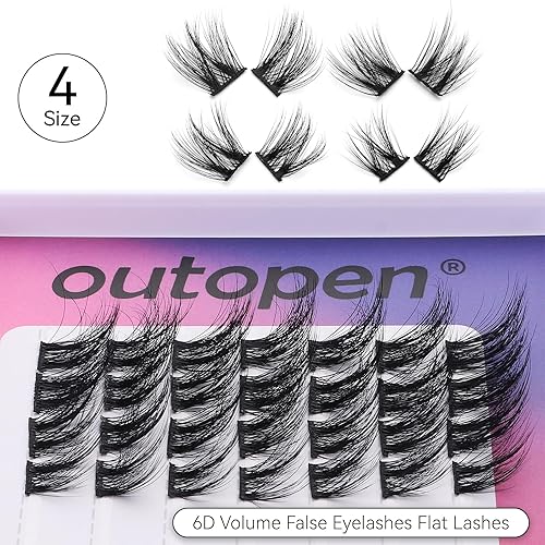 Miniatura 10 de outopen Extensiones de pestañas postizas en racimo de color marrón, 140 unidades, de aspecto natural, rizo D, esponjosas, pestañas de ojo de gato,