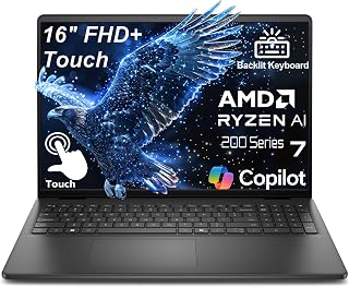 Dell 16 Inch Touchscreen Laptop AMD Ryzen 7, 16GB DDR5, 256GB SSD, Windows 11