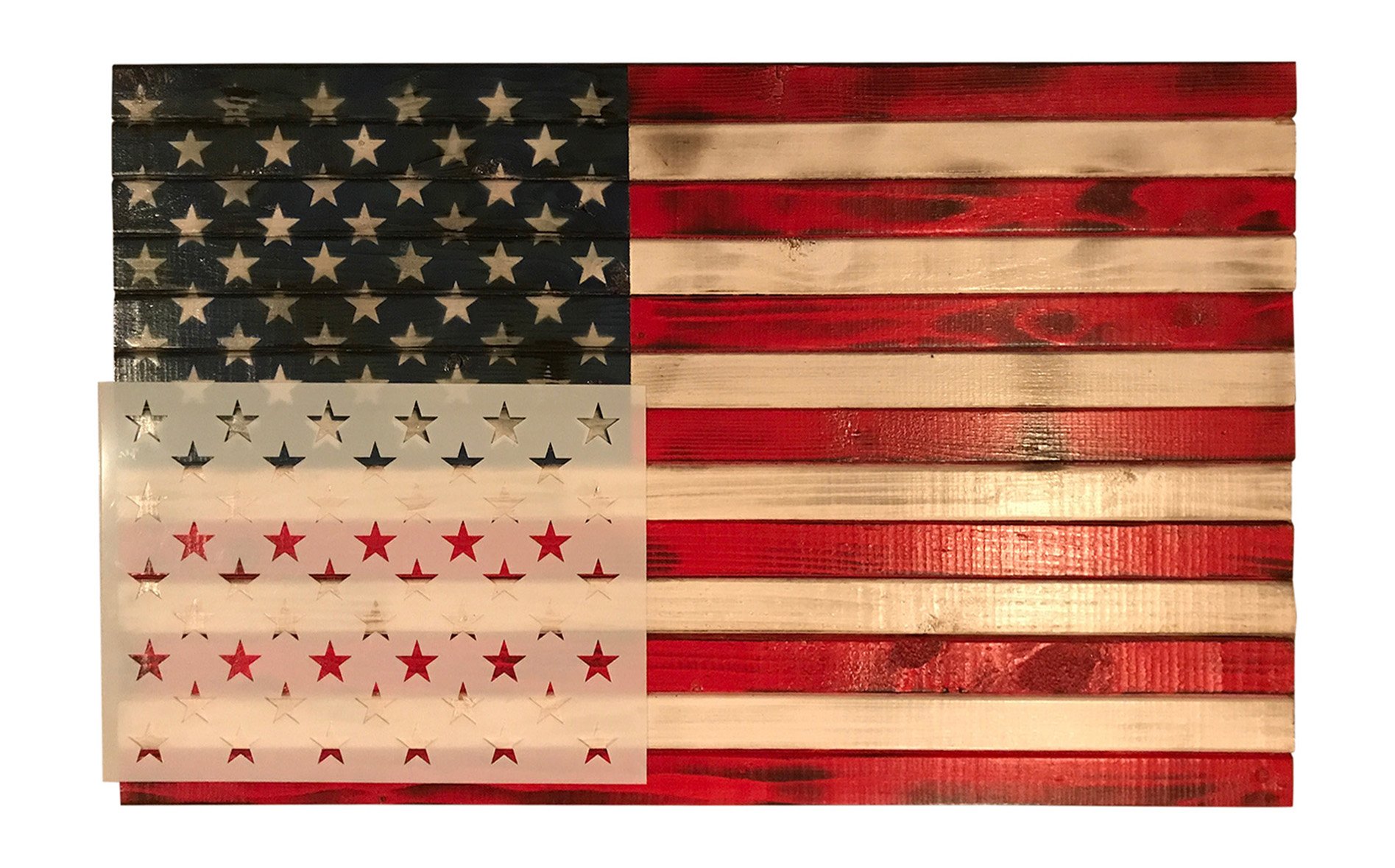 Amazon.com : 50 Star Stencil Template 10.5 X 15 (Actual Size 10.5 X 14.82) for Making Wood American Flags and Wall Stencils. Made from Thick Reusable 14mil Mylar Plastic : Arts, Crafts & Sewing