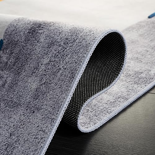 Miniatura 6 de Safavieh Tacoma Collection - Alfombra para pasillo, 2 pies 6 pulgadas x 8 pies, gris y gris claro, diseño abstracto moderno, no desprende pelusa y