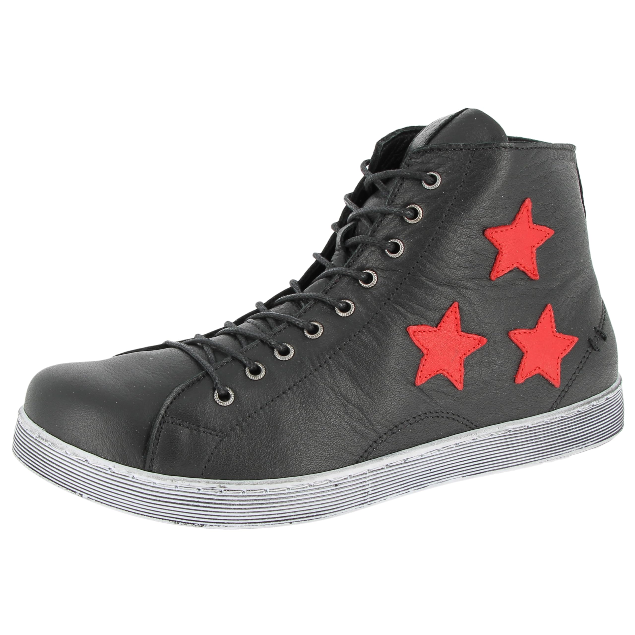 Andrea Conti Women's High Top Trainers, Black/Chilli, 38 EU, Black Chili, 6 UK