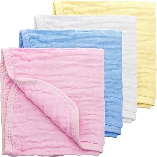 Mr. Pen- Muslin Burp Cloths, 4 Pack, Large, 20” x 11.5”, Colorful Burp Cloths Baby Girl, Burp Cloths Baby Boy, Burping Cloths for Babies, Burp Cloths, Muslin Washcloths, Burp Clothes