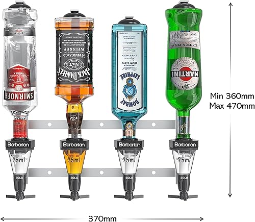 Miniatura 6 de Dispensador de licor bárbaro para bar casero 346 botella montada en la pared  Bar mayordomo soporte de medida de tiro soporte alcohol vino boca