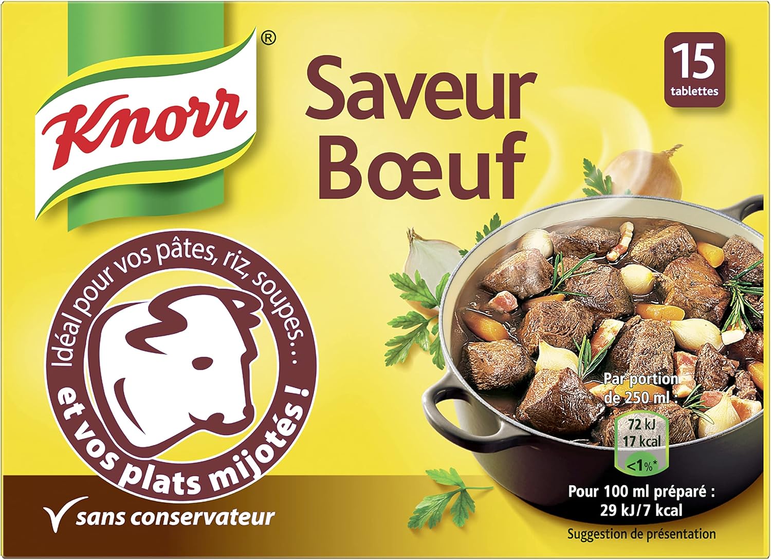 Knorr Bouillon Boeuf 15 Cubes Amazon.fr Epicerie