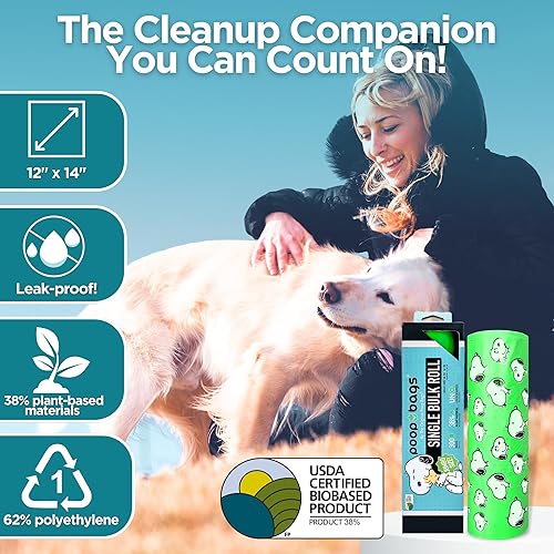 Miniatura 6 de The Original Poop Bags Peanuts - Bolsas para excrementos de perro a granel, bolsas para excrementos de perros de un solo rollo, 300 bolsas para