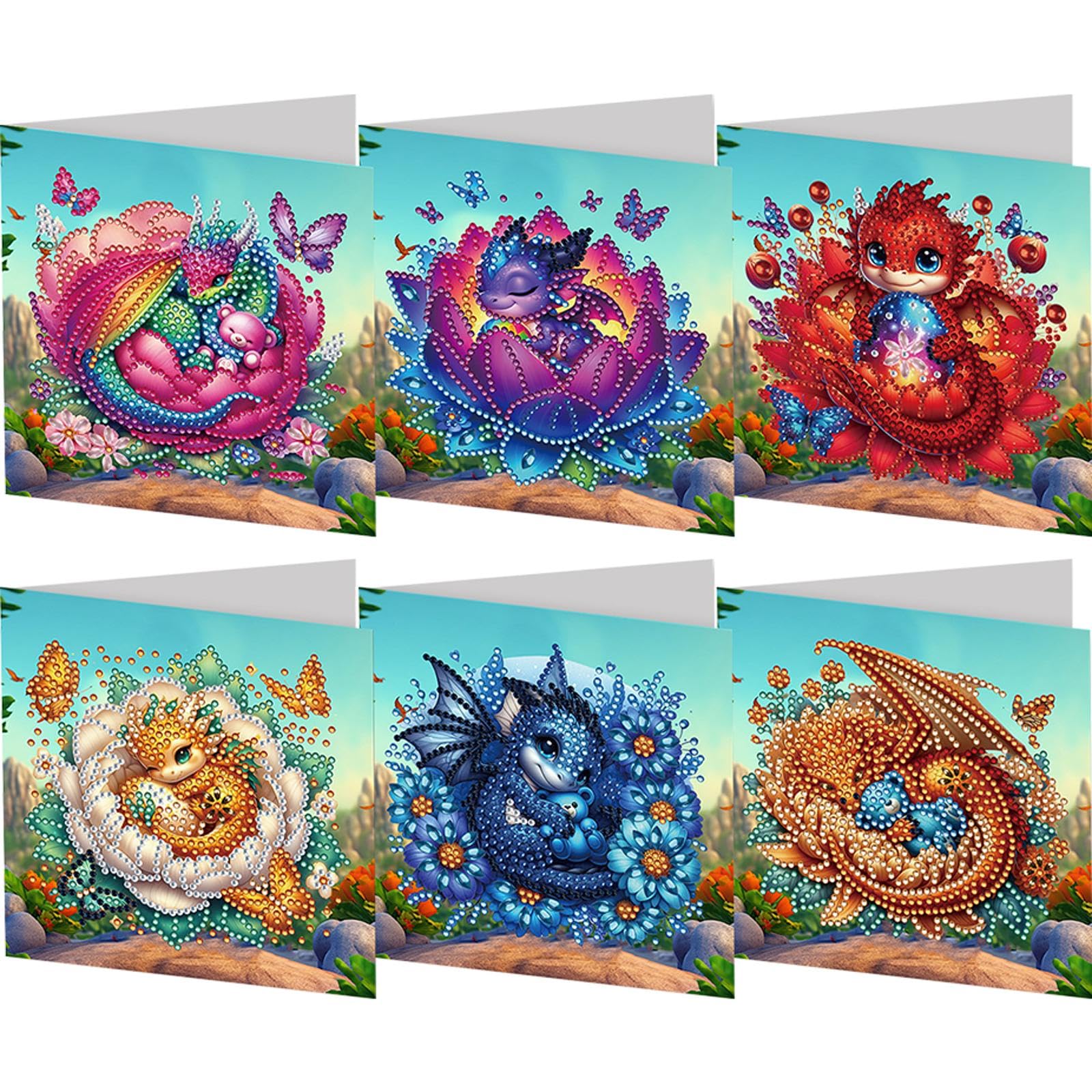 Fiorky C 5D Diamond Painting Greeting Ards, 6Pcs Hristmas Series Diy Diamond Painting Ard Rhinestone Painting Ard Kit Diamond Daily Wish Ard For Family Friends Gift For Holiday, Birthday