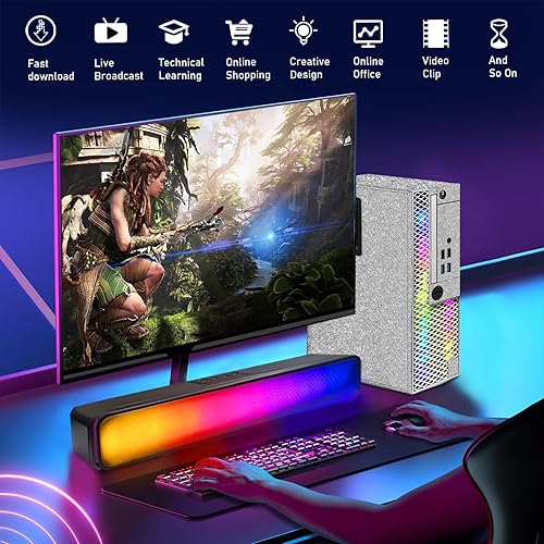 Miniatura 4 de Dell Computadora de escritorio para juegos RGB, Intel Quad Core I5-6500 hasta 3.6GHz, GeForce GT 1030 2G, 32GB DDR4, 1T SSD, teclado y mouse RGB,