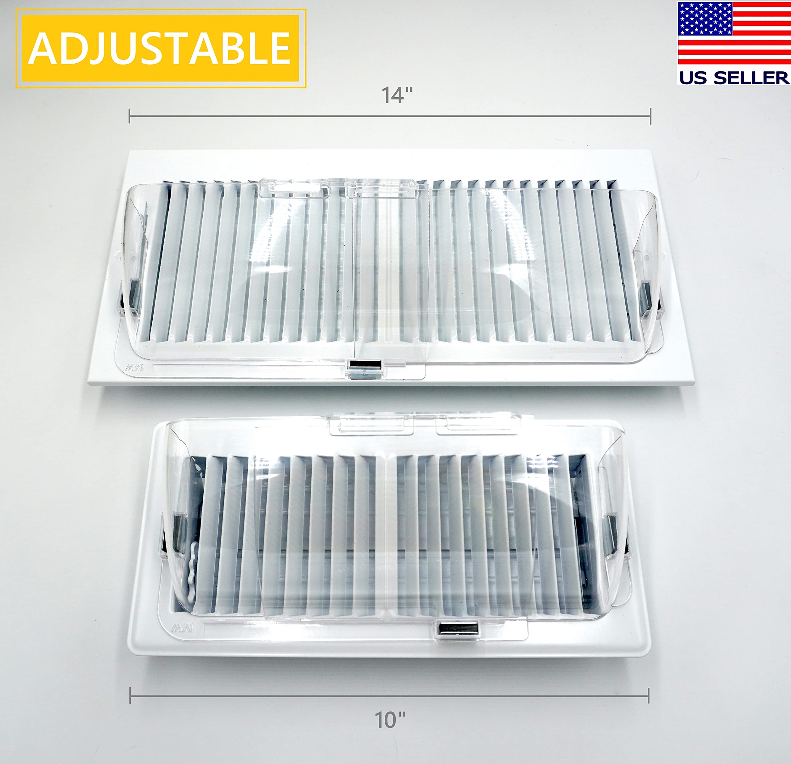 Modern Wave - Deflector magnético ajustable de calor y aire para rejillas de ventilación (suelo, techo, pared), paquete de 2