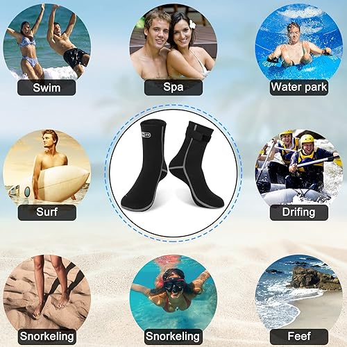 Miniatura 5 de Gimilife Calcetines de neopreno, calcetines de agua de 0.118 pulgadas para mujeres y hombres, calcetines de buceo impermeables