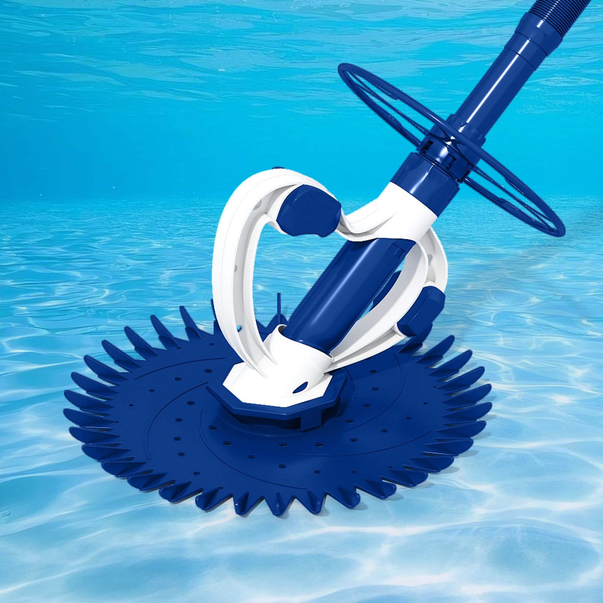 Limpiador automático de piscinas para escalar paredes, potente aspiradora de piscina, azul