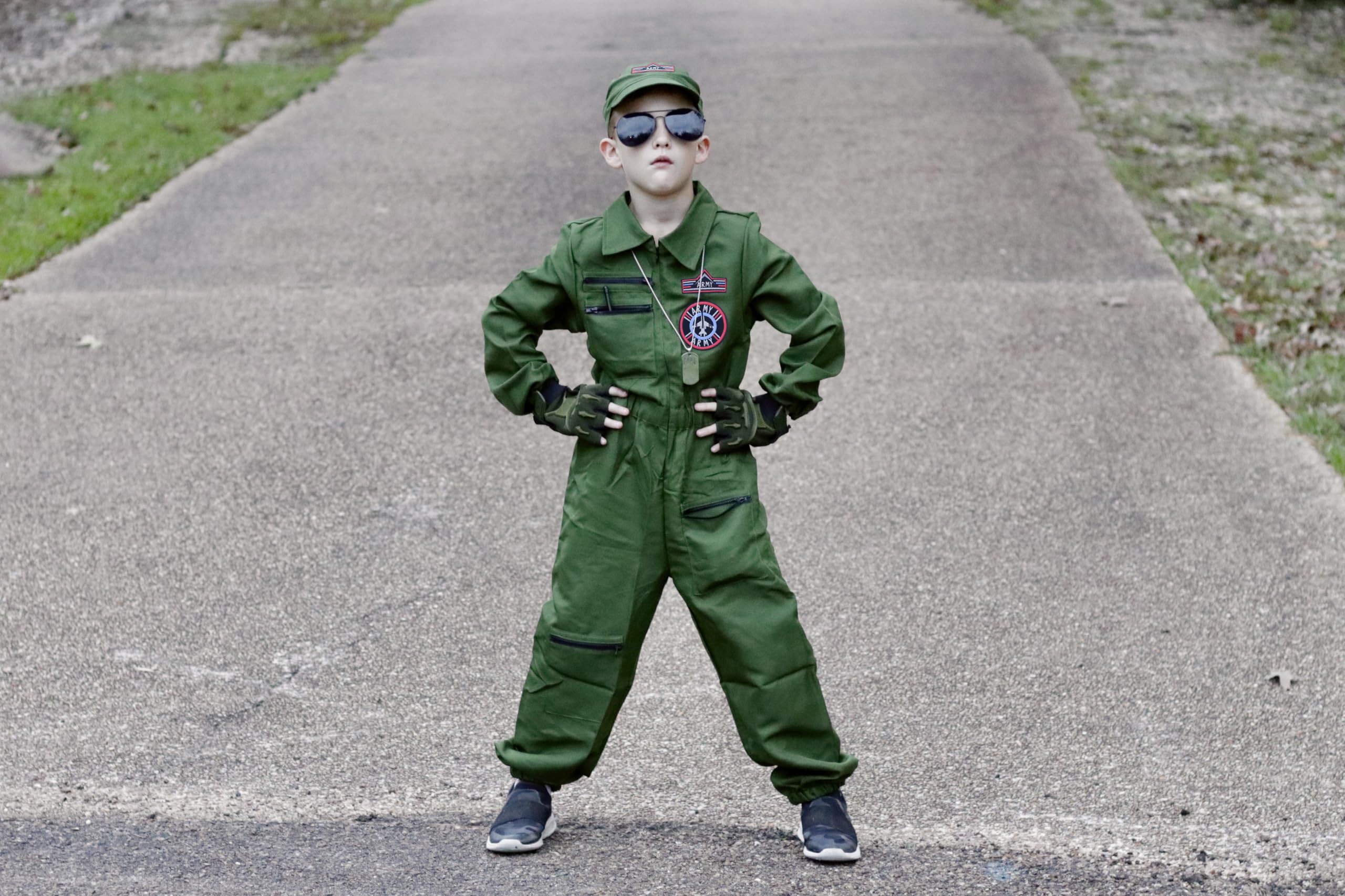 ReliBeauty Disfraz de Piloto Aviador para Niños Disfraz Militar Niños Carnaval con Accesorios