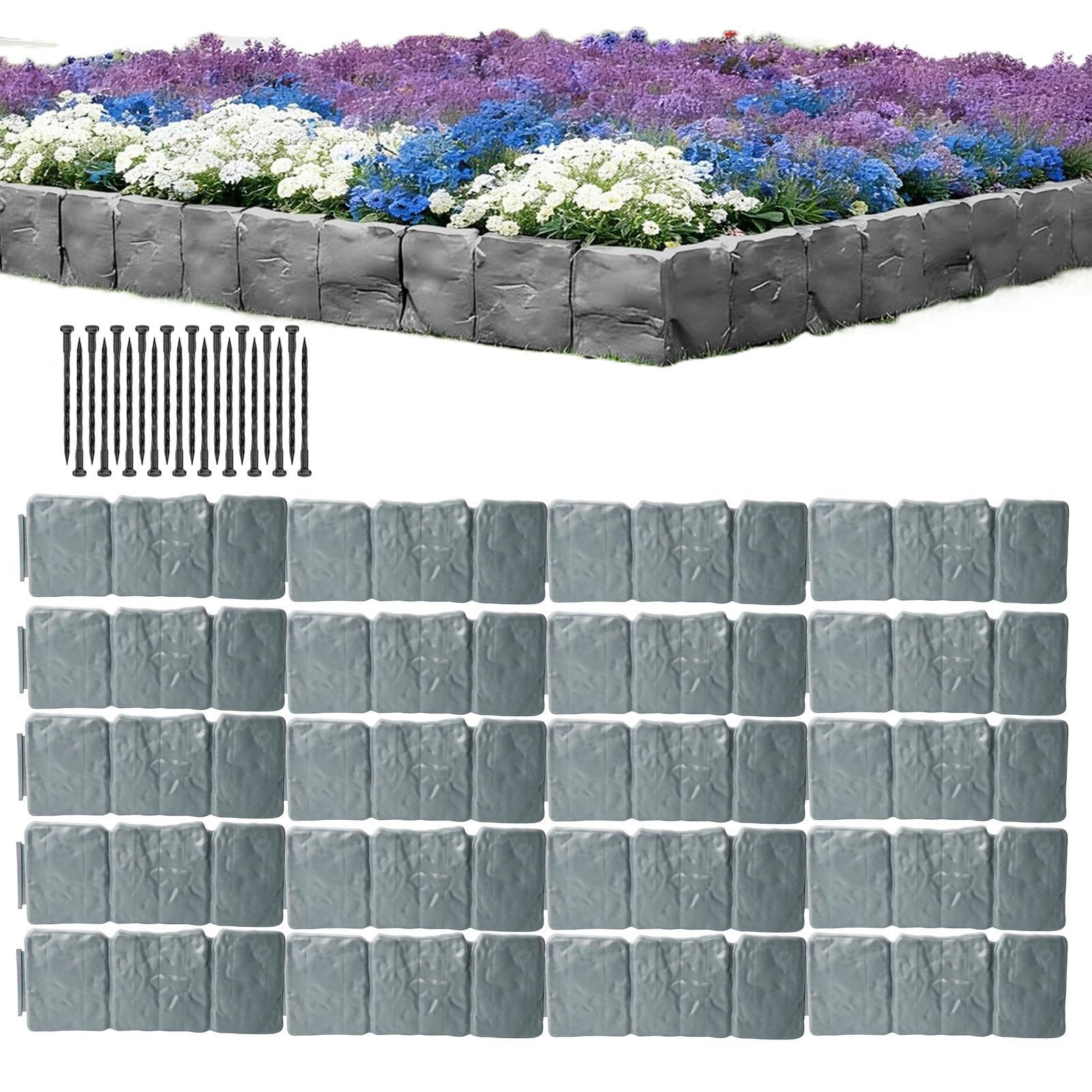 Bordillo para Parterre de Flores 20 Piezas Decoración Elegante