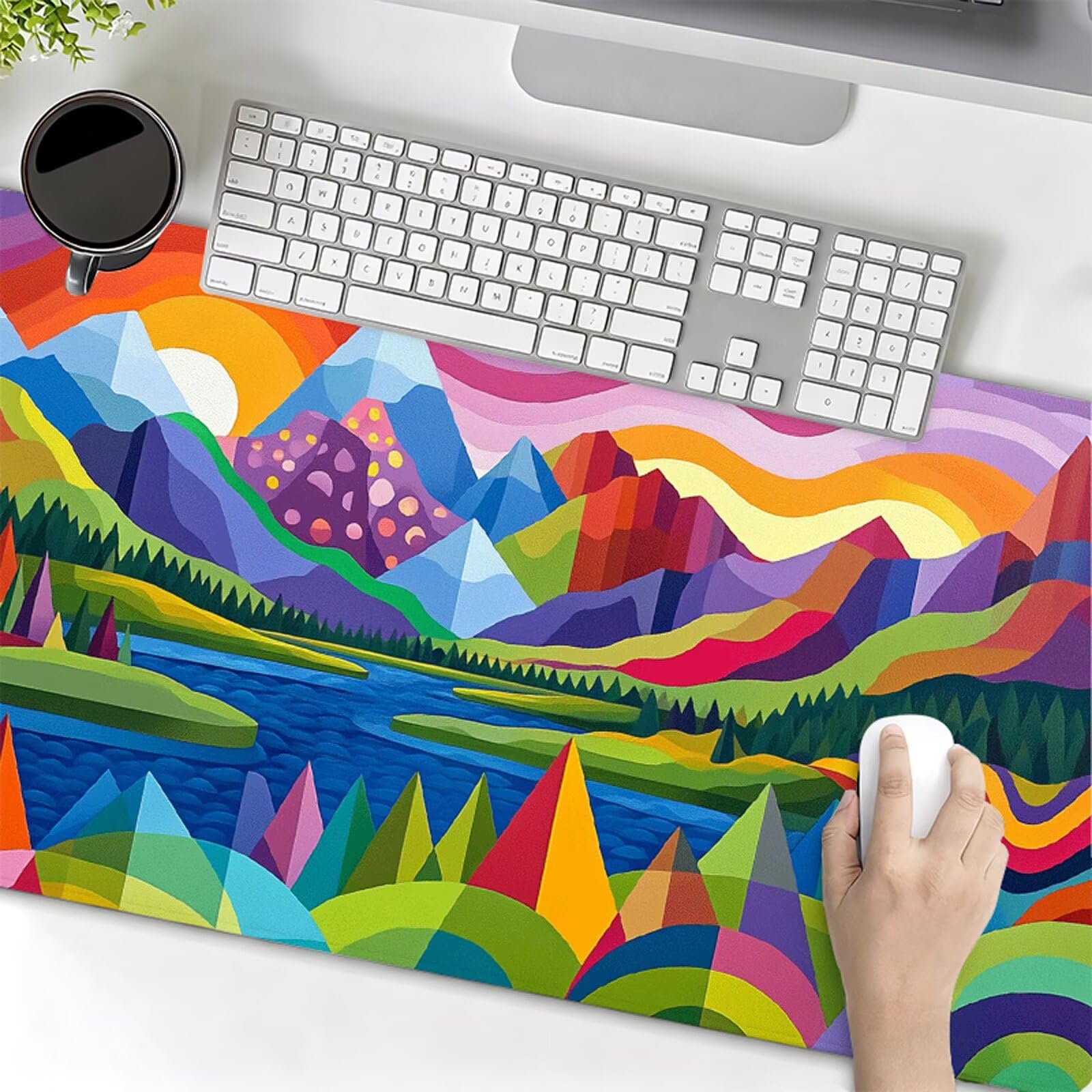 Podkładka pod mysz XXL 1000x500x3mm podkładka pod mysz kolorowa podkładka pod mysz abstrakcyjna poprawia precyzję i szybkość, wodoodporne antypoślizgowe, szyte krawędzie, akcesoria do gier, komputer