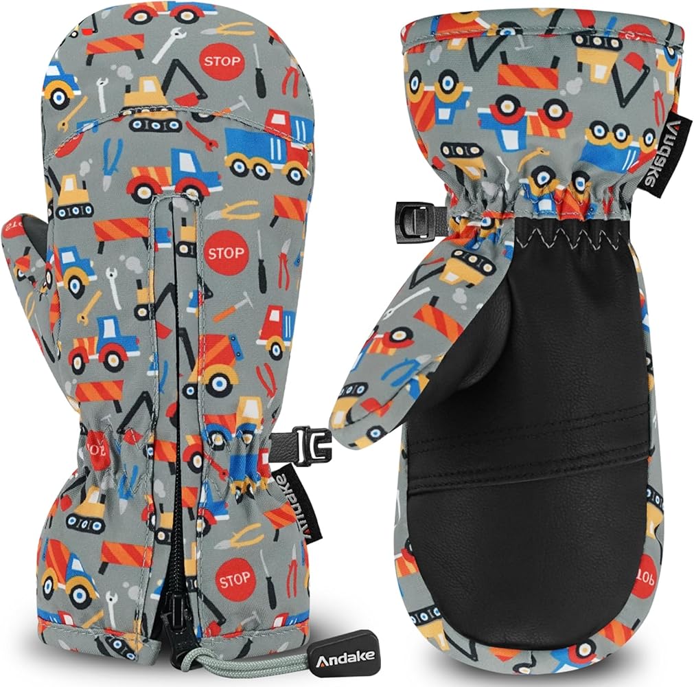 Andake Waterproof Kids Ski Mittens for Winter