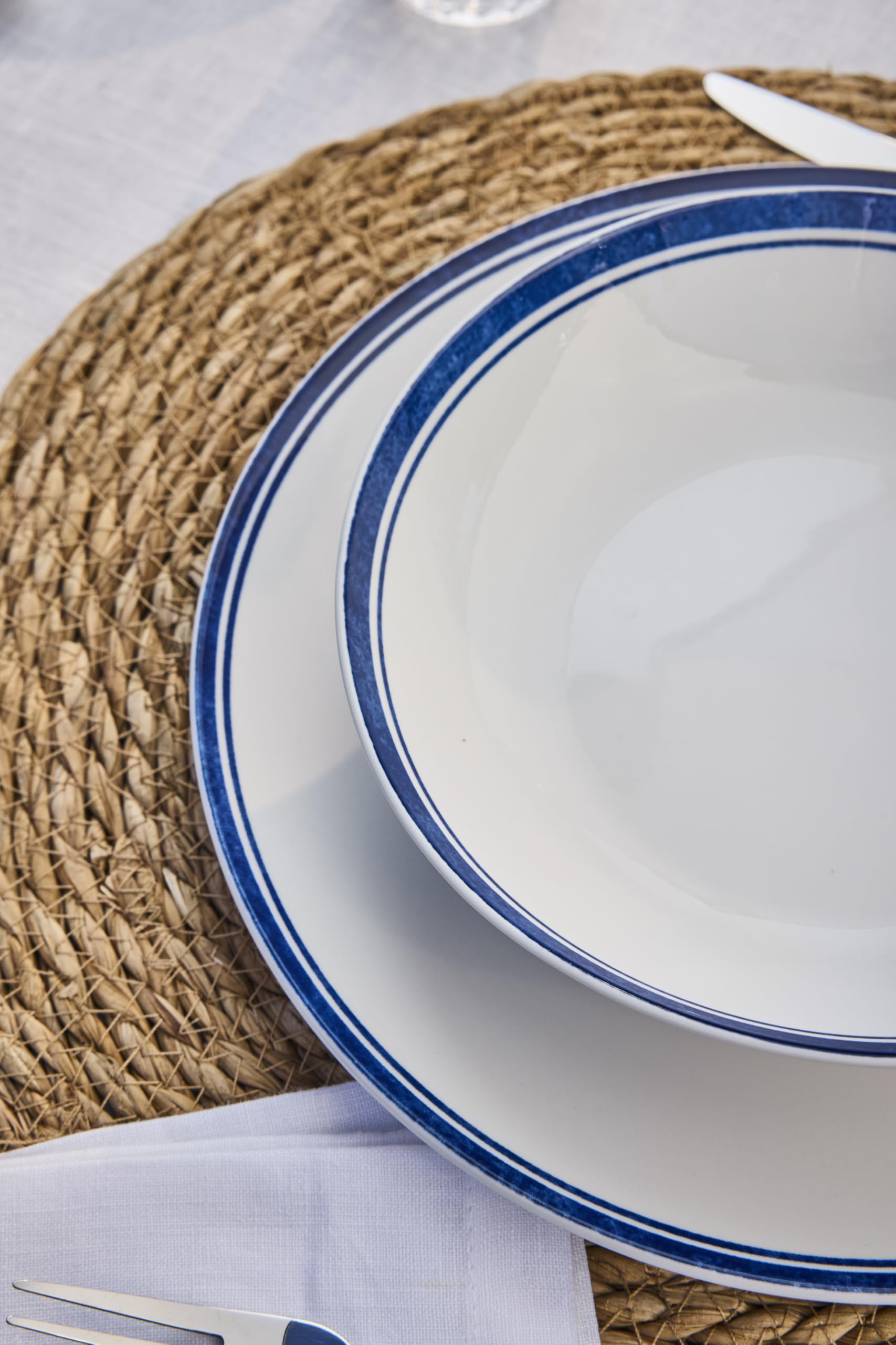 Tognana Filo Blu, Servizio piatti per 6 persone 18 pezzi, porcellana, blu
