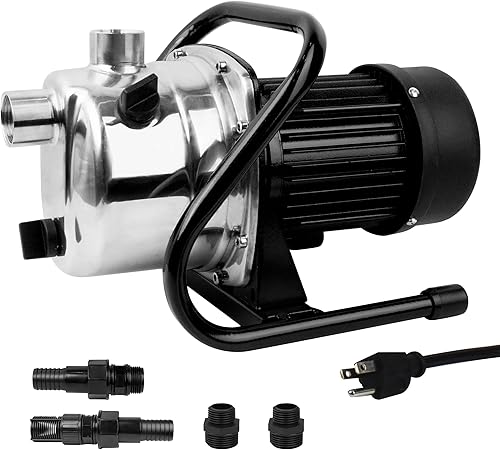 BACOENG Bomba de transferencia de agua de 860 GPH 0.6 HP, bomba de presión de agua de 110 V, bomba eléctrica de pozos poco profundos, bomba de