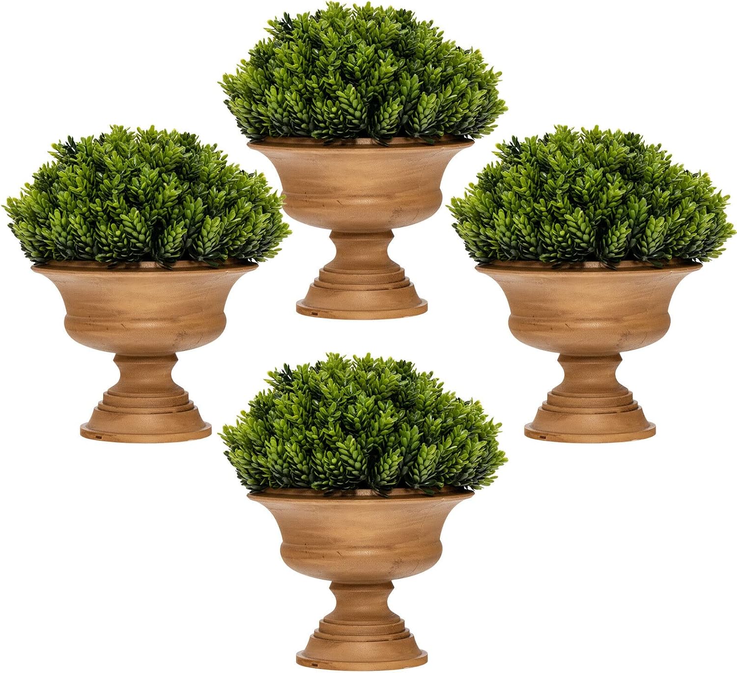 Goplus 4 Pack Artificial Boxwood Topiary Trees, Mini Fake Greenery