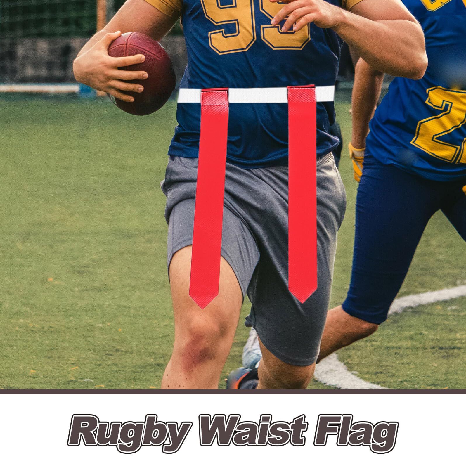 14 Pezzi Set 14 Cinture Regolabili da Flag Football in PVC con Bandiere Rosse e Verdi per Allenamento e Giochi di Squadra, Attrezzatura Sportiva per Giovani e Adulti, Cintura