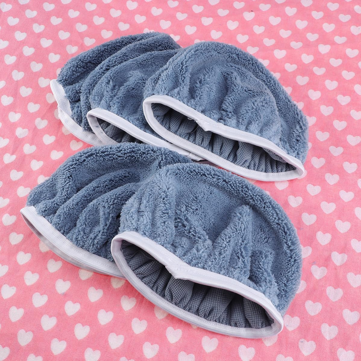 Alasum 5 Pcs Car Wax Applicator Coral Fleece Bonnet Pads 9-10 Inch
