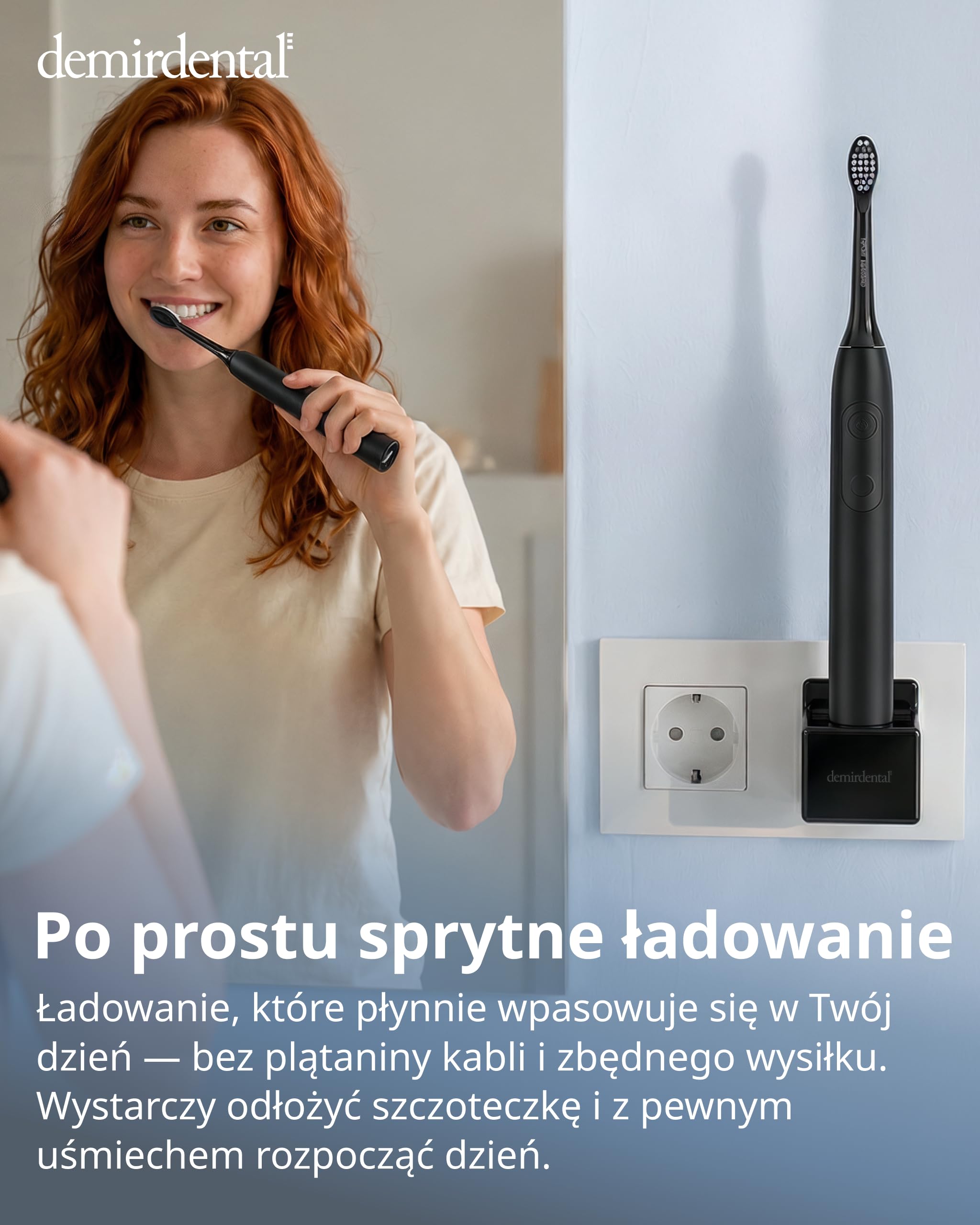 Ładowarka i Stacja Ładująca do Szczoteczki Sonicznej Philips Sonicare – Bezprzewodowa Ładowarka Ścienna do Gniazdka, Kompatybilna z serią HX, IPX7, Czarny, 3 Lata Gwarancji | demirdental