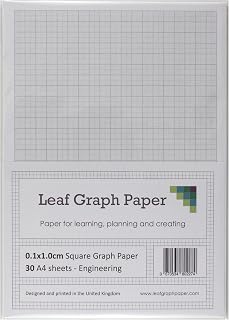 A4 Graph Paper 1mm 0.1cm Squared Engineering - 30 Loose-Leaf Sheets - Grey Grid