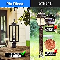 Vista 4 de Luces de poste para exteriores, lámpara de poste con enchufe E26, impermeable y antioxidante, moderna iluminación exterior de pilar, lámpara negra