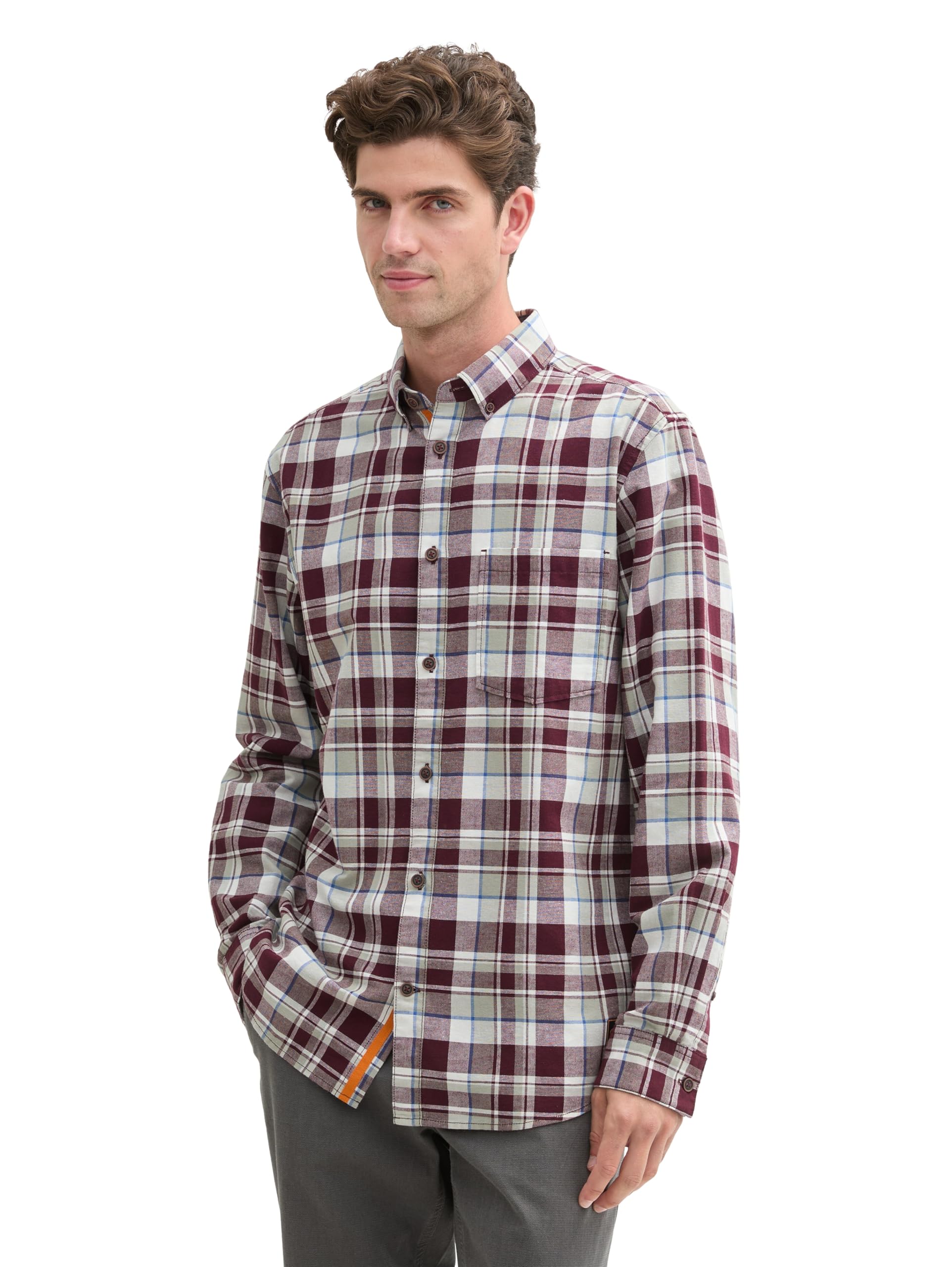 Tom Tailor Herren 1043799 Regular Fit Hemd im Karomuster (1er Pack)