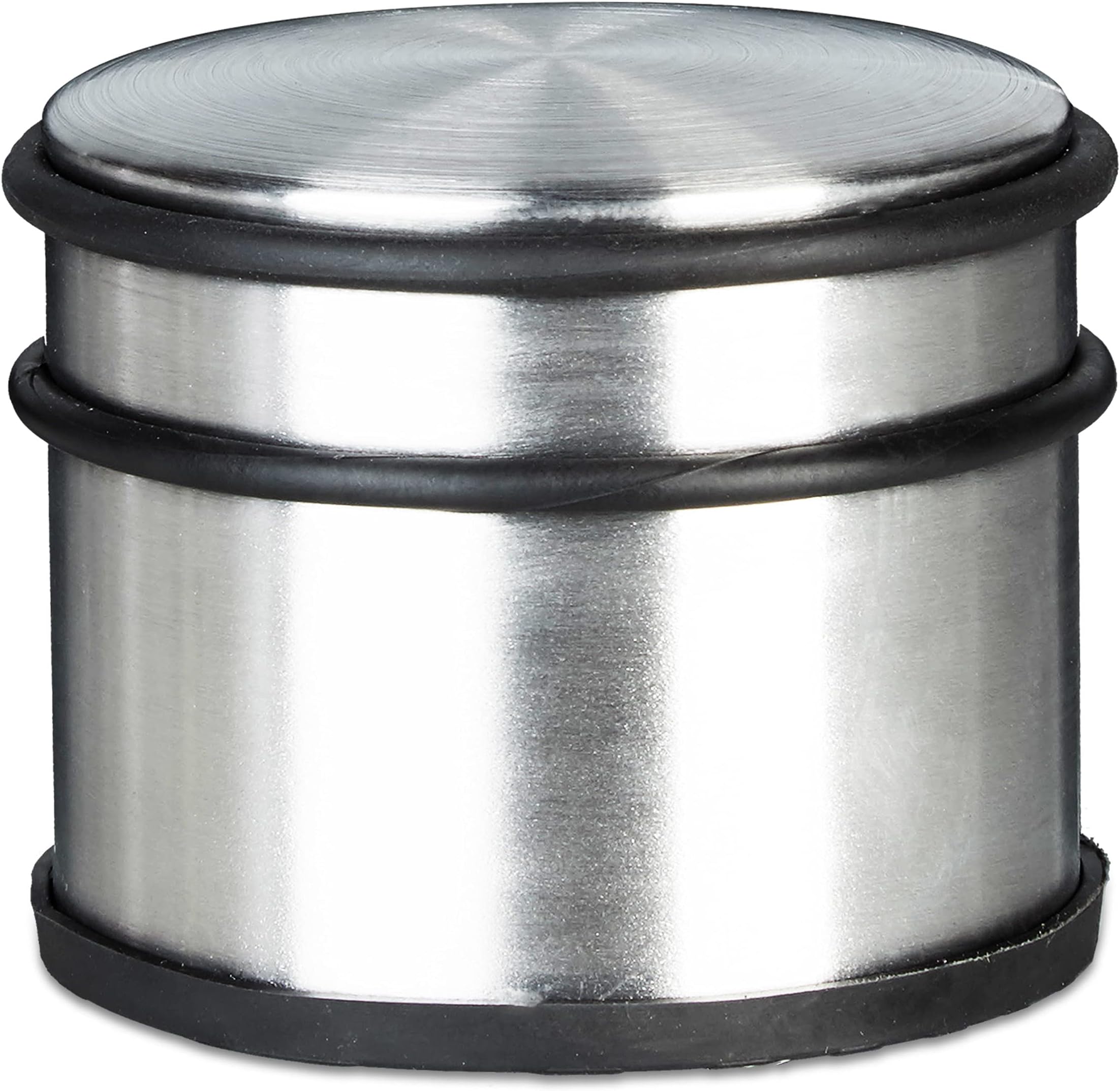 Relaxdays Tall Door Stop, Stainless Steel, Large, Rubber Protectors, Heavy Doorstop, Approx. 7.5 x 9.5 x 9.5 cm, Silver