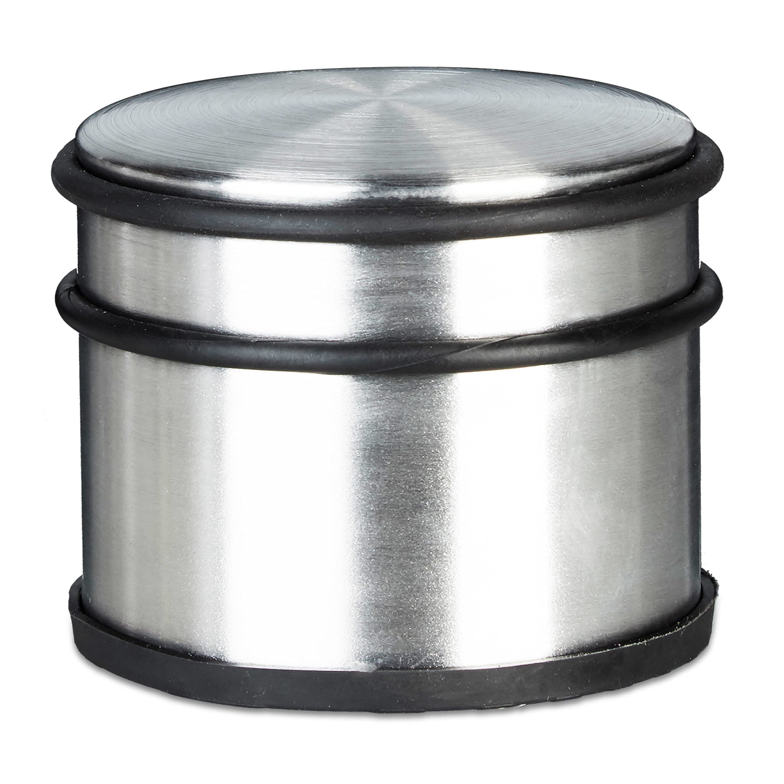 8x Fermaporta, Blocca Porta, Alto, in Acciaio Inox, 1,1kg, Grande, Anelli Antigraffio, Antiscivolo, Argentato