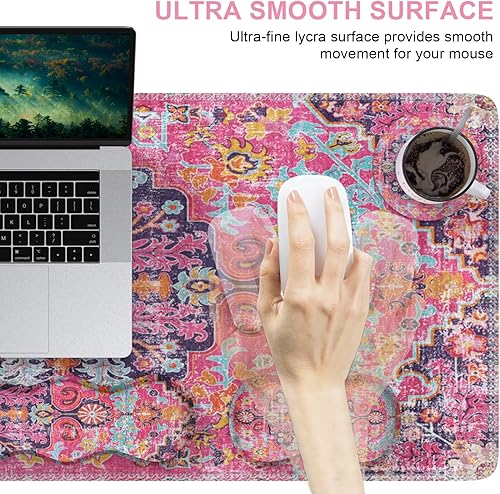 Miniatura 6 de iLeadon Juego de alfombrillas de escritorio, alfombrilla de mouse con reposamuñecas + reposamuñecas para teclado + alfombrilla grande para mouse +