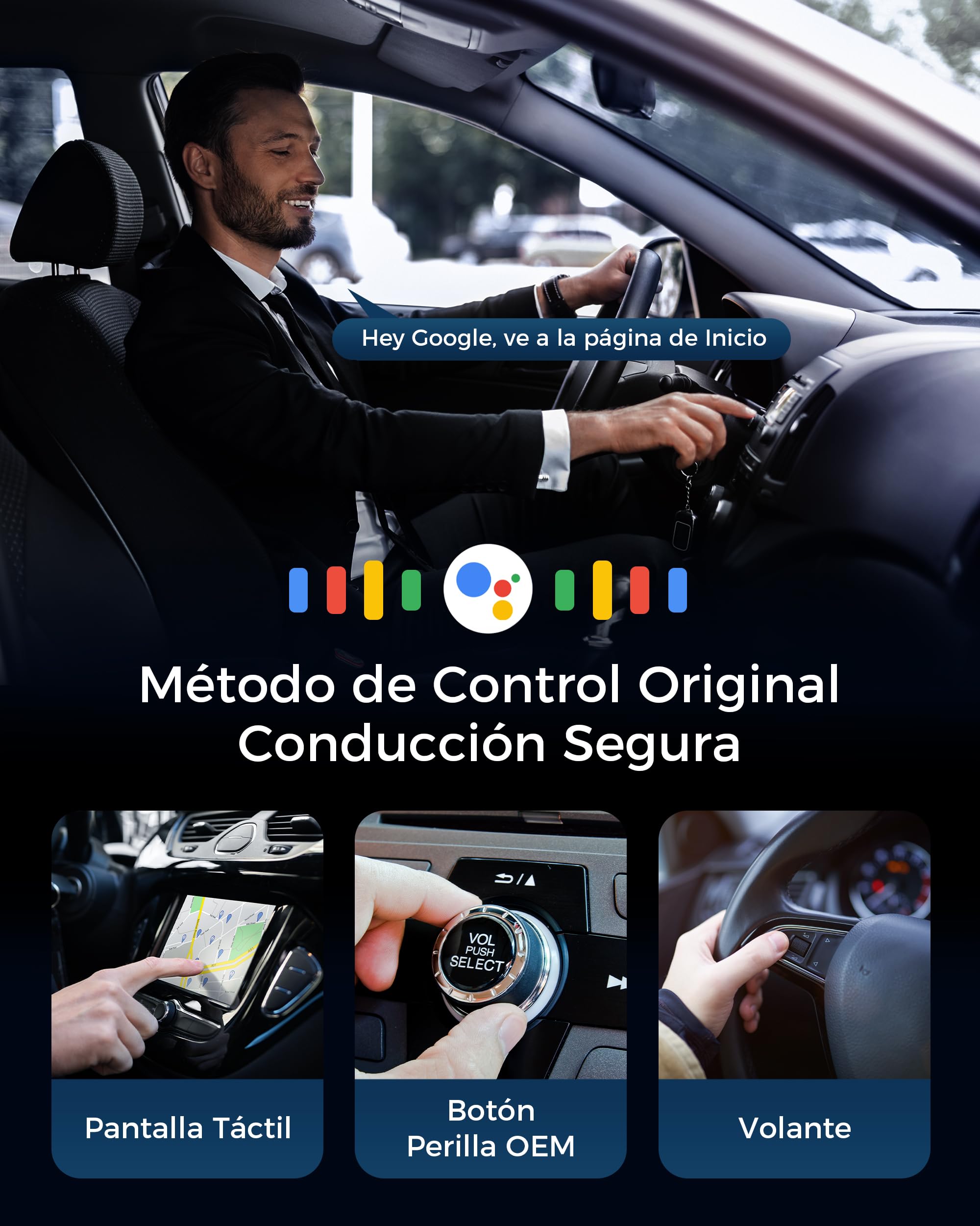 Adaptador Android Auto Inalámbrico, Bluetooth V5.3 Conexión Estable, 5.8GHz WiFi de Alta Velocidad, USB A/C, para Smartphone Android 11+, Convierte Conexión con Cable en Inalámbrica
