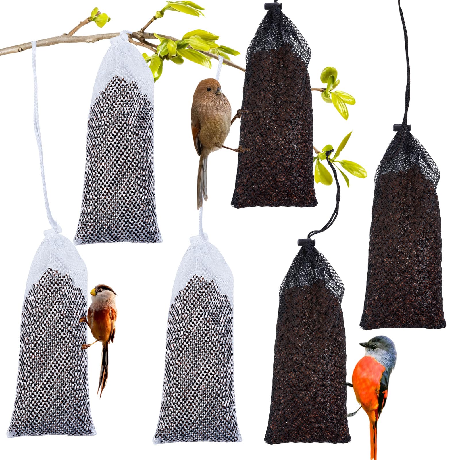 NICENEEDED 6Pcs Finch Sock Feeder for Outdoor, Thistle Seed Feeder Sacks, Bird Food Supply Tools for Garden Yard Wild Finch Feeding (4.7"x 11")