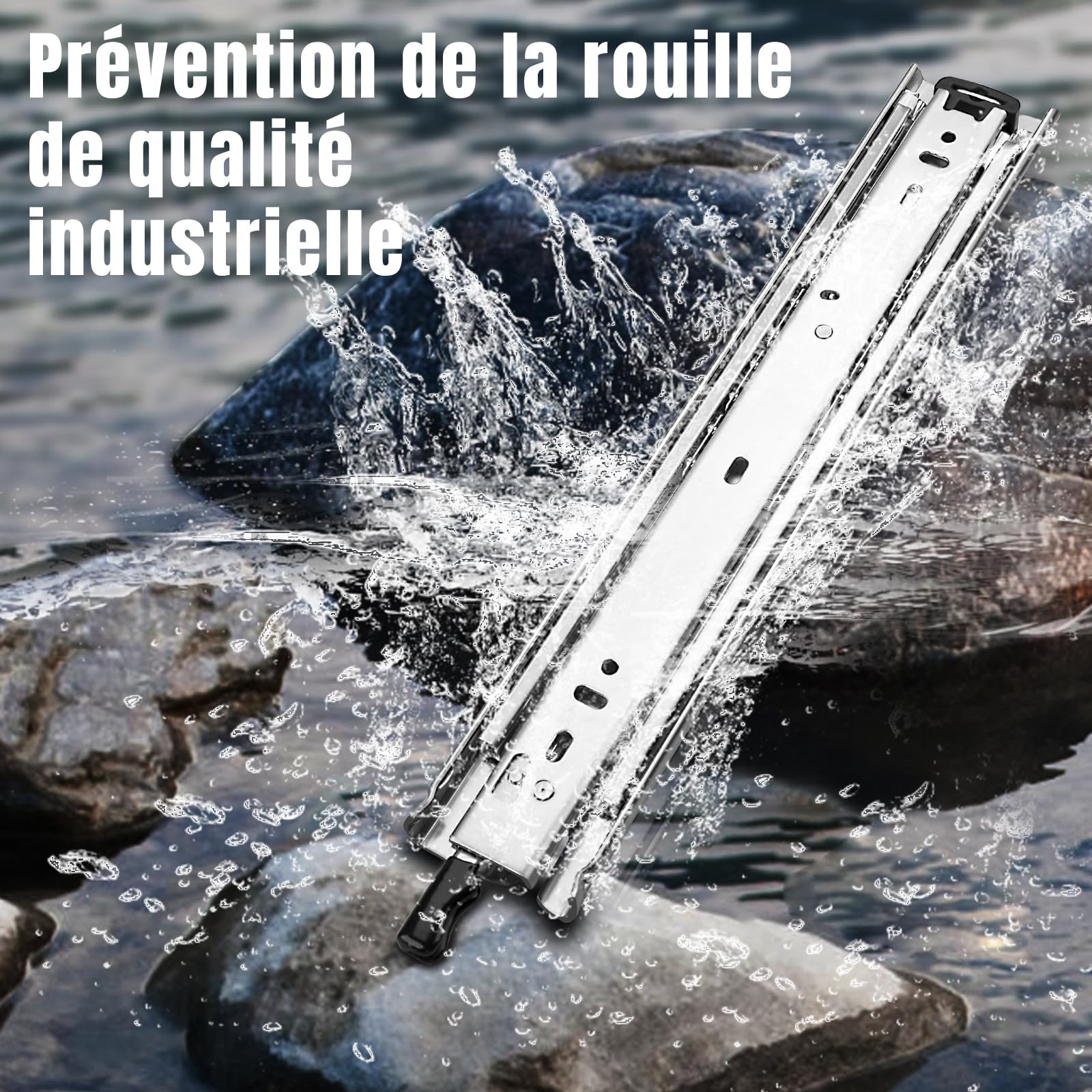 HLC Glissiere pour Tiroir Avec Serrure 1 Paires (2 pcs), 950 mm Coulisse Tiroir Robustes, Capacité de Poids 113 Kg, Extension Complète Avec Glissières à Roulement à Billes