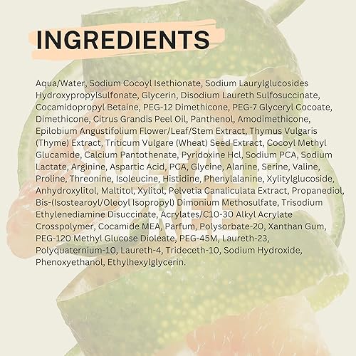 Miniatura 4 de Cocoon Pomelo - Champú de aceite esencial con xilisina y aminoácidos, tratamiento vegano sin sulfatos para suavizar, reducir la pérdida y dar