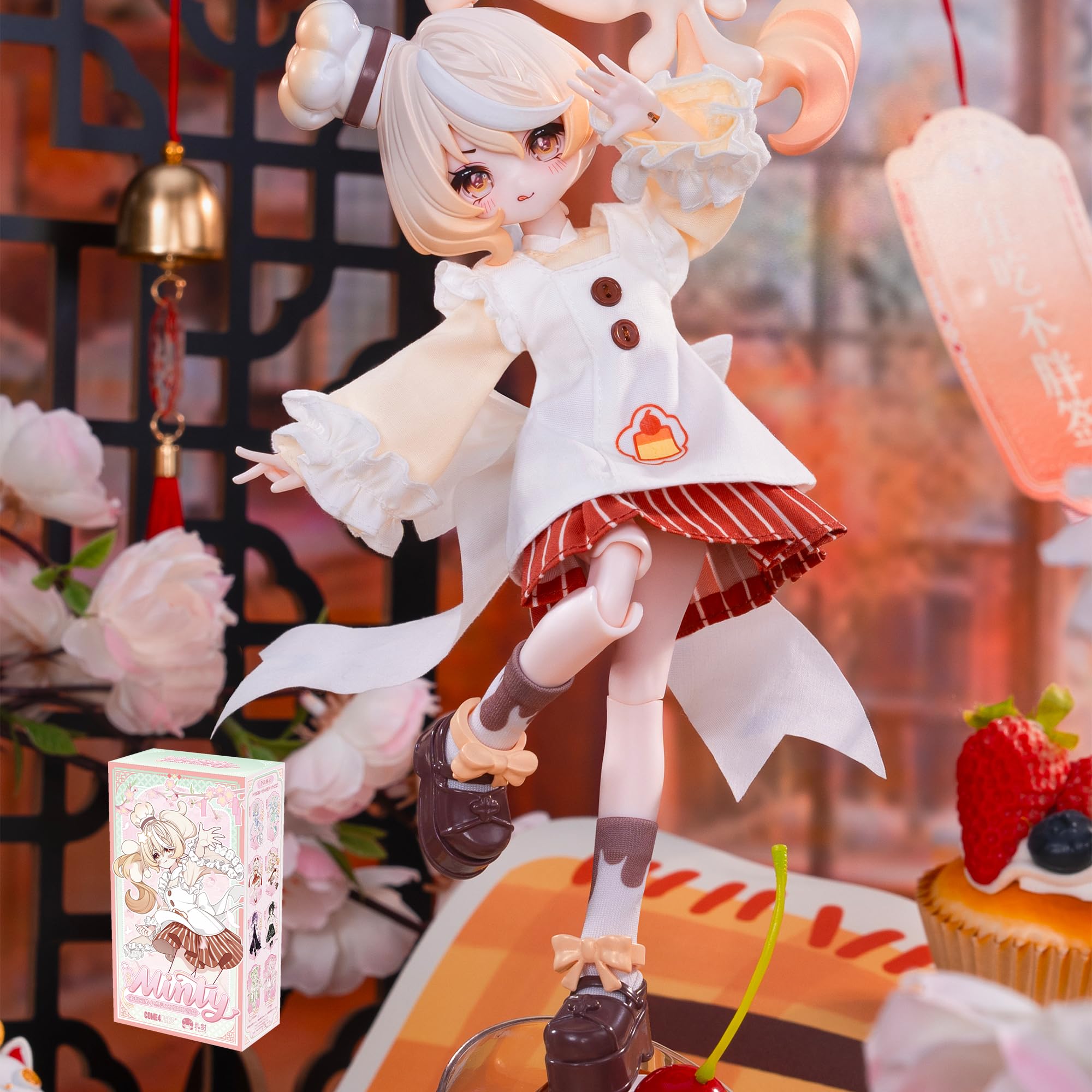 TOYVERSE COME4FREE BJD Minty Little Lucky Spirits Series, TangLi, edycja standardowa, 1 szt./20 cm, lalka BJD, ruchoma lalka, z ubraniami dla lalek, prezent urodzinowy, 15+