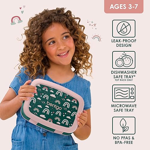 Miniatura 99 de Bentgo Kids Prints - Lonchera para niños, a prueba de derrames, con 5 compartimentos, estilo bento, tamaño de porciones ideales para edades de 3 a 7