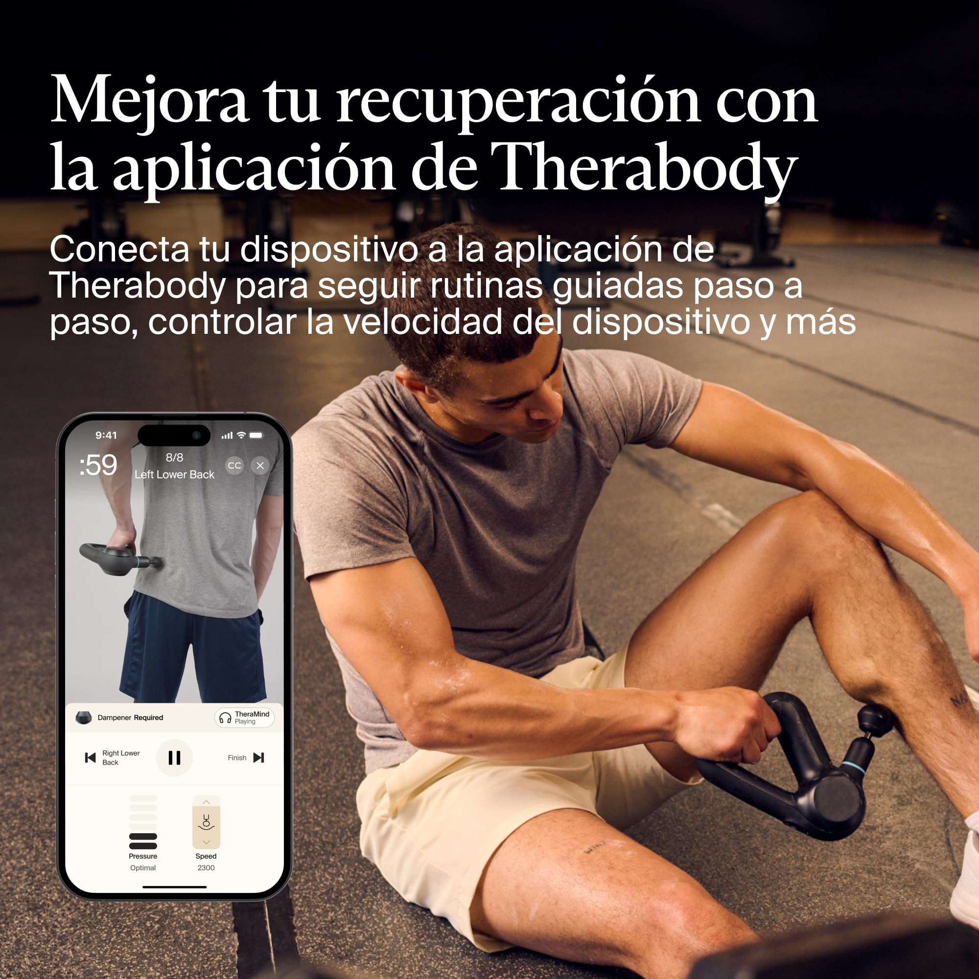 TheraGun Prime - Pistola de Masaje Muscular - Terapia de Masaje de Percusión con Aplicación Inteligente y Bluetooth para Atletas - Dispositivo de Terapia Muscular con Tecnología Quietforce, 5 gen.