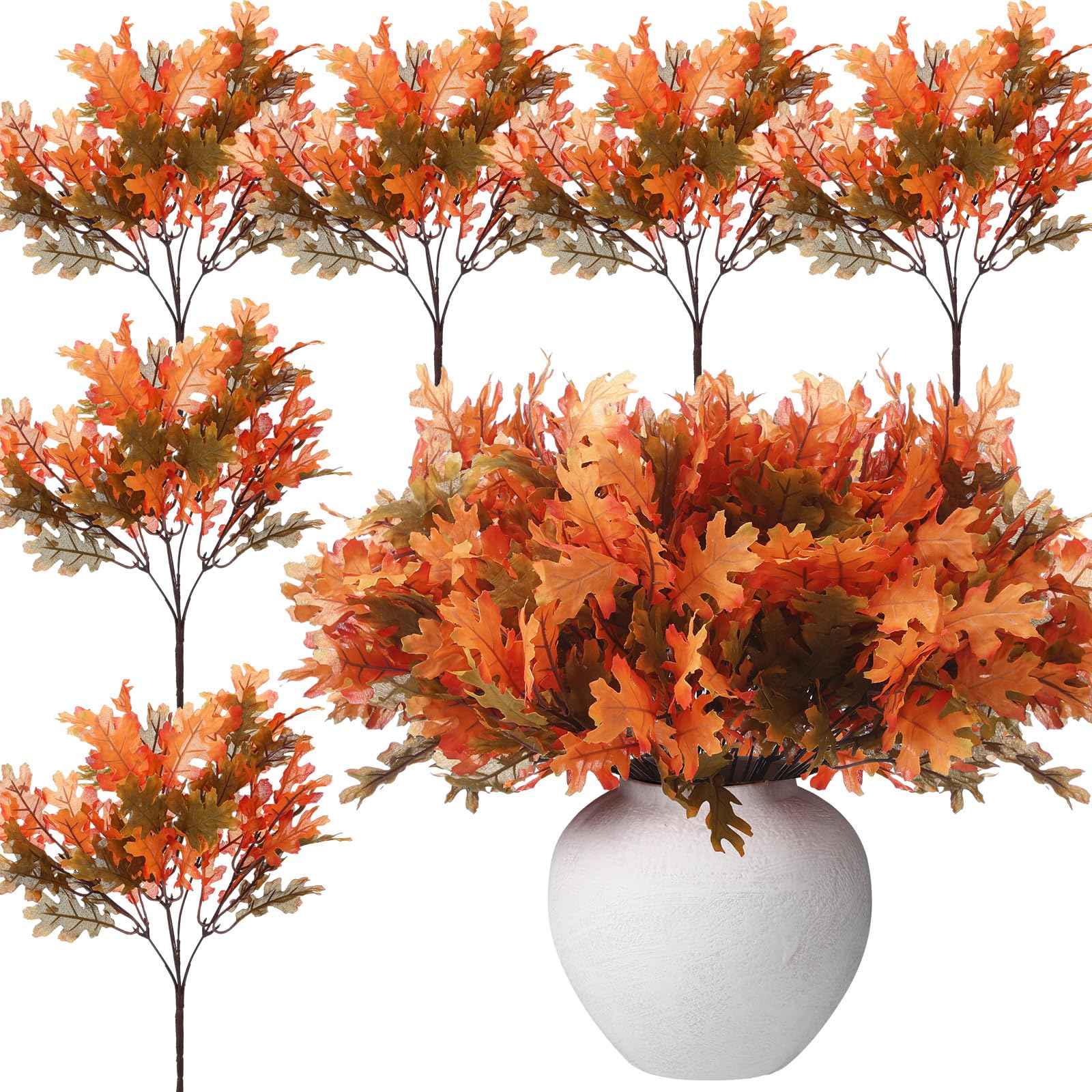 Amazon.com: Thiccywoov 12 Pcs Fall Artificial Oak Leaves Branches
