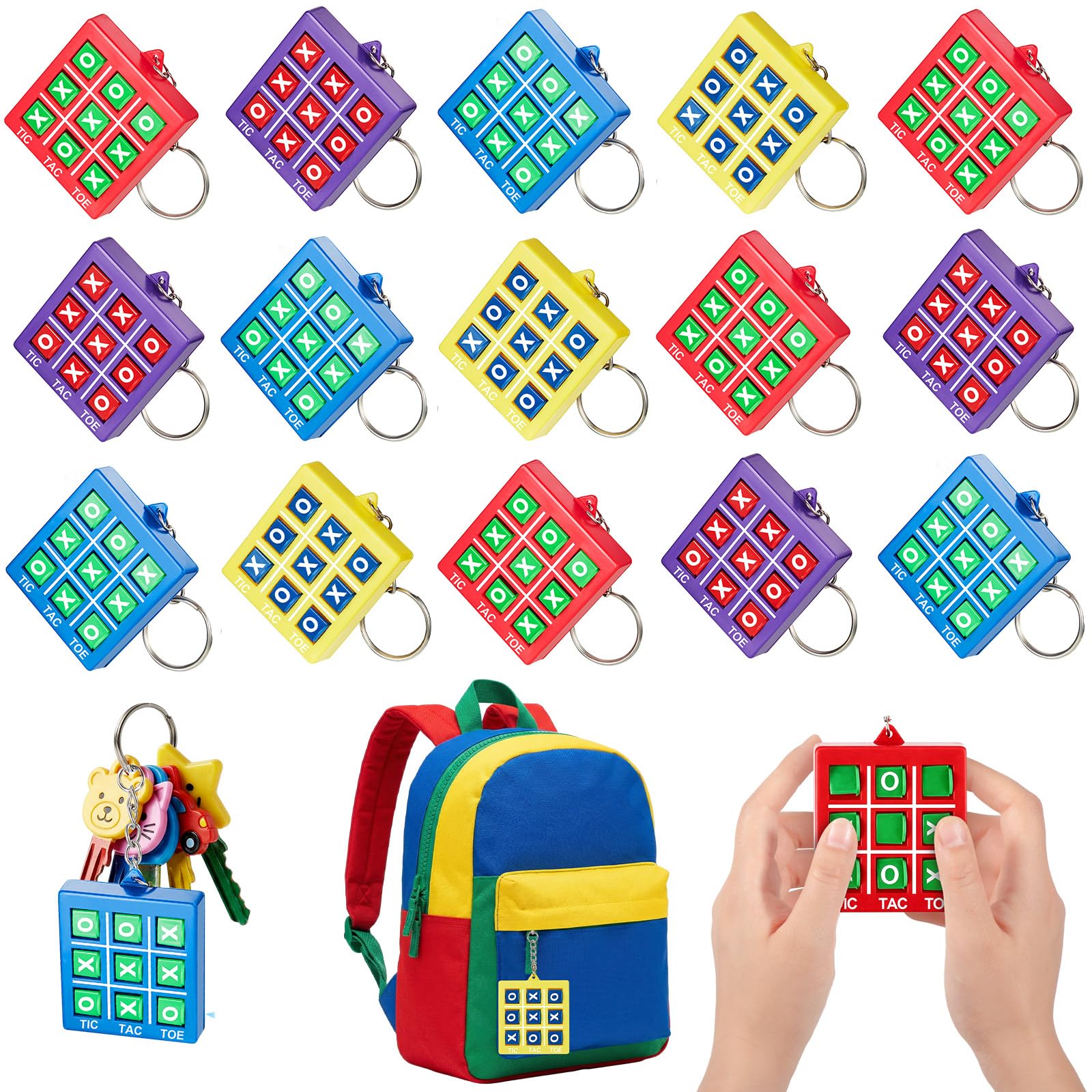 Amazon.com: Hicarer 16 Pcs Tic Tac Toe Game Party Favors Keychains