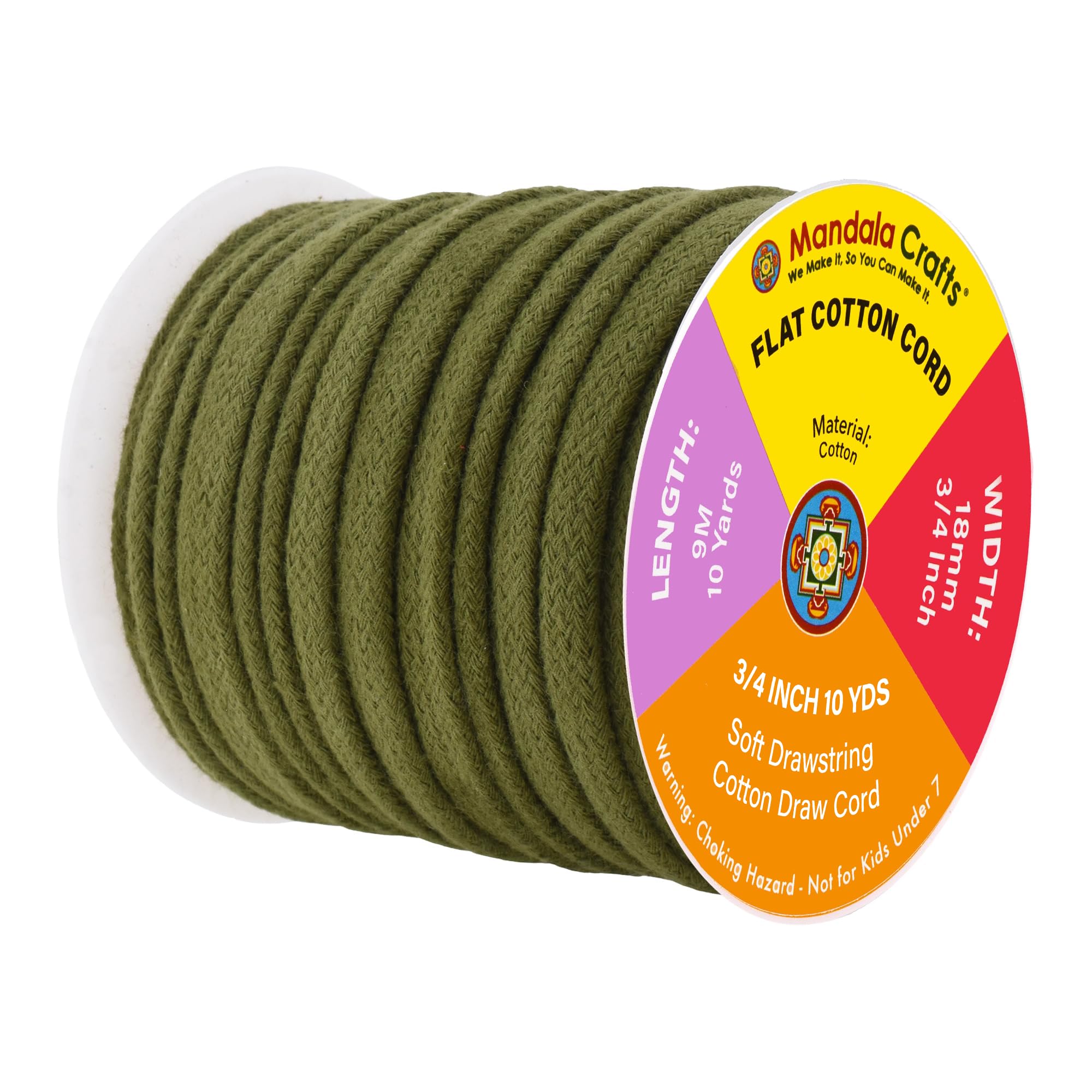 Amazon.com: Mandala Crafts 3/4 Inch Olive Green Flat Drawstring