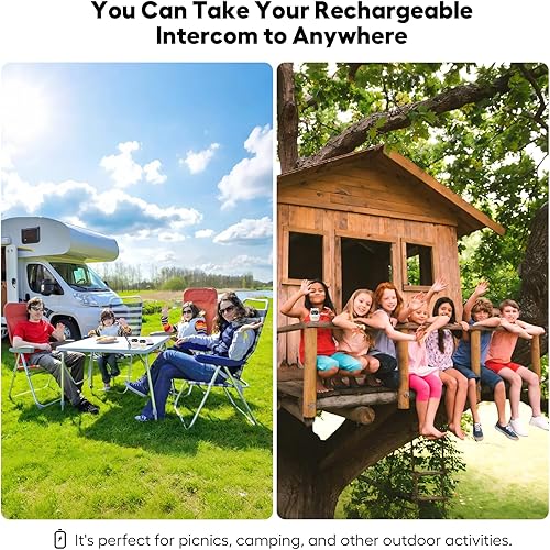 Miniatura 6 de Monitor de audio para bebés con batería recargable, walkie talkies para niños con conversación bidireccional y sonido claro, rango de 1000 pies,