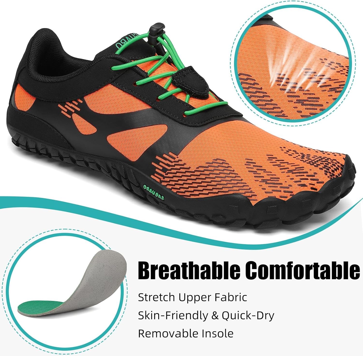 SAGUARO Womens Mens Barefoot Shoes Minimalist Trail Runner Wide Toe Box Zero Drop Outdoor Cross Training Shoe - Image 3